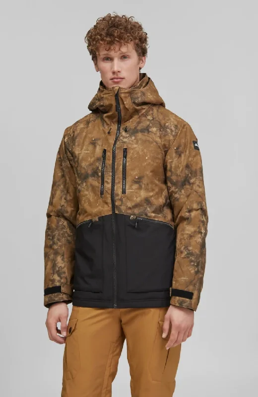 Mega Sale ONeill Texture Mens Jacket Beige Print